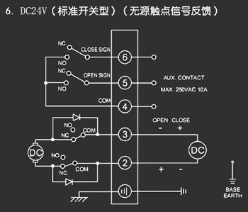 ＤＣ24Ｖ標(biāo)準(zhǔn)開關(guān)型<a href='http://m.tping.net/Product/diefa/diandongdiefa/' target='_blank'>電動(dòng)<a href='http://m.tping.net/Product/diefa/' target='_blank'>蝶閥</a></a>接線圖